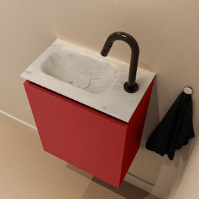 Mondiaz Ture DLux toiletmeubel 40cm fire met wastafel opalo links met kraangat