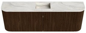 Mondiaz Joya DLux 125cm toiletmeubel ronding links/rechts walnut met wastafel faye midden 1 kraangat ostra