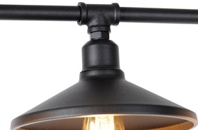 Industriële hanglamp zwart 4-lichts - Laser