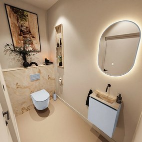 Mondiaz Ture DLux toiletmeubel 40cm clay met wastafel frappe midden zonder kraangat