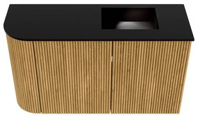 Mondiaz Joya 70cm toiletmeubel ronding links oak met wastafel faye rechts 1 kraangat urban