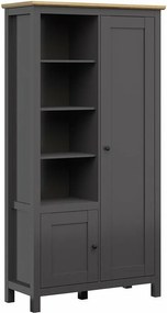Kledingkast Sordoro 128, Grafiet, Artisan eiken, 203x106x44cm, 84 kg, Kledingkast deuren: Met scharnieren