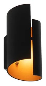 Moderne wandlamp zwart met gouden binnenkant - Faldo Modern G9 cilinder / rond Binnenverlichting Lamp