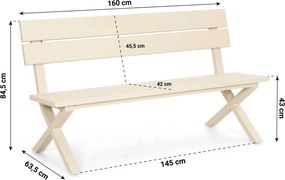 Tuinbank  aluminium 160 cm Aluminium Zand/Beige Presto Crosano