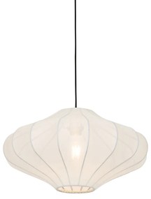 Stoffen Design hanglamp wit 50 cm - Plu Design E27 rond Binnenverlichting Lamp