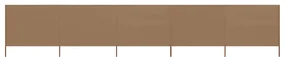 vidaXL Windscherm 5-panelen 600x80 cm stof taupe