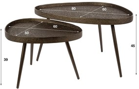 Salontafelset Met Bronslook Triangle - 80 X 60cm.