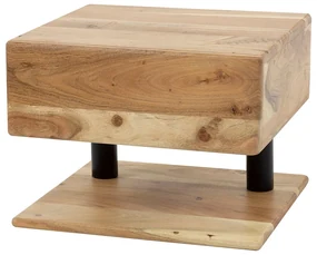 Hangend Nachtkastje Acacia Hout - 35x32x27cm.