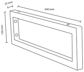 Differnz ophangbeugel 44x15cm chroom