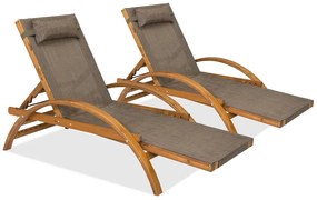 Set van twee houten ligbedden Acapulco Garden Point