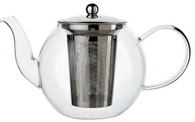 Theepot met theezeefje, bol, glas, 1,2 l