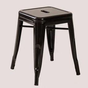 Stapelbare Lage Kruk 45 Cm In Staal Lix Zwart - Sklum