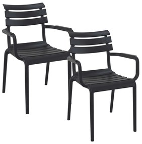 Garden Impressions Paris tuinstoel zwart - 2 stuks