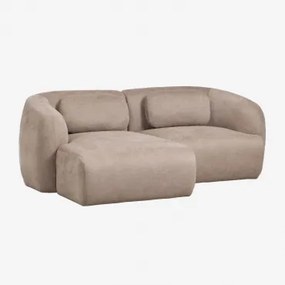 2-delige Linker Modulaire Chaise Longue Bank In Chenille Coquette Chenille Tarwebruin - Sklum