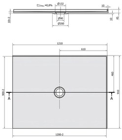 Polysan Mirai rechthoekige douchebak 2 randen rechts 120x90cm wit