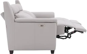 Goossens Excellent Relaxbank Vlore grijs, leer, 2-zits, stijlvol landelijk