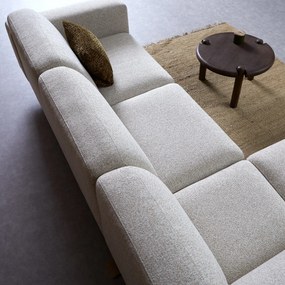 Moderne Hoekbank Beige Ottomane Links