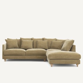 Omvormbare hoekbank in stonewashed fluweel, Lazare