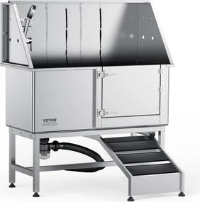 VEVOR Professionele Hondenverzorgingsbak 1574,8 mm Roestvrijstalen Huisdierbad Hondenwasstation 200 kg Hondenverzorgingsdouche Hondenwassysteem Huisdierverzorgingsbak met rechterdeur Hondendouche Wasbak