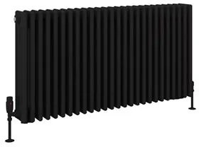 Eastbrook Rivassa 4 koloms radiator 120x60cm staal 2510W zwart mat