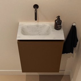 Mondiaz Ture DLux toiletmeubel 40cm rust met wastafel opalo links zonder kraangat