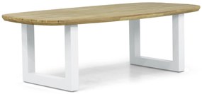 Dining Tuintafel rechthoekig 240 x 100 cm Aluminium/Teak Wit Falcon/Talai