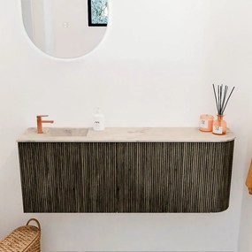 Mondiaz Joya DLux 110cm toiletmeubel ronding rechts shadow met wastafel faye links 1 kraangat frappe