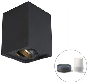 Smart Spot / Opbouwspot / Plafondspot zwart verstelbaar incl. wifi GU10 - Quadro Up Modern, Design GU10 vierkant Binnenverlichting Lamp