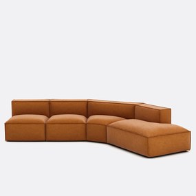 4-zits bank met hoek van ribfluweel met structuur, Seven