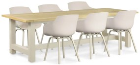 Tuinset 6 personen 260 cm Kunststof Taupe Lifestyle Garden Furniture Salina/San