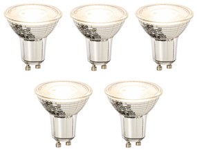 Set van 5 GU10 dimbare LED lamp 8W 650 lm 2700K