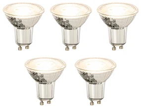 Set van 5 GU10 dimbare LED lamp 8W 650 lm 2700K
