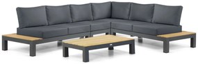 Loungeset 6 personen Aluminium/Teak Grijs Lifestyle Garden Furniture Vittoria