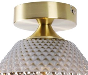 Art Deco plafondlamp messing met smoke glas - Karce Art Deco E27 rond Binnenverlichting Lamp