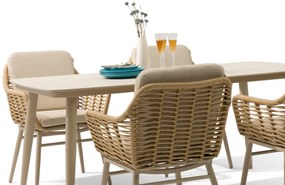 Tuinset 4 personen 180 cm Aluminium/rope Taupe Coco Antoni/Vienna