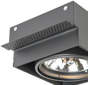 Set van 6 Grote Inbouwspot zwart AR111 draai- en kantelbaar trimless - Oneon QR111 / AR111 / G53 Binnenverlichting Lamp