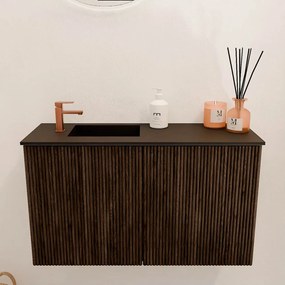 Mondiaz Joya 70cm toiletmeubel walnut met wastafel faye links 1 kraangat urban
