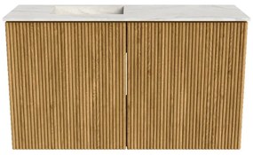 Mondiaz Joya DLux 70cm toiletmeubel oak met wastafel faye links zonder kraangat ostra