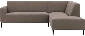 Goossens  Key West bruin, stof, 2,5-zits, modern design met ligelement rechts