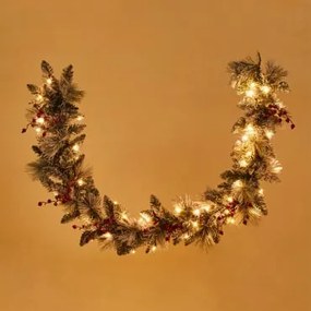 Kerstslinger Met Led-verlichting 180 Cm Gaela Green Grass - Sklum