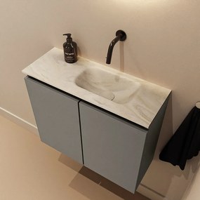 Mondiaz Ture DLux toiletmeubel 60cm smoke met wastafel ostra rechts zonder kraangat