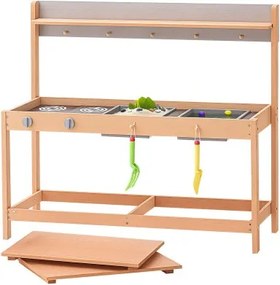 VEVOR Modderkeuken 1000x360x885 mm, Kinderkeuken, Houten Speelkeukenset met Accessoires, Buitenspeelset, Rollenspel Buitenkeuken voor Jongens en Meisjes, Peuter Speelkeuken met Fornuis en Spoelbak