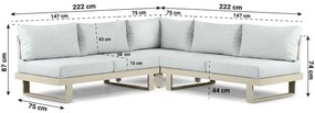 Hoek loungeset 5 personen Aluminium Taupe  Lifestyle Garden Furniture Lorenzo