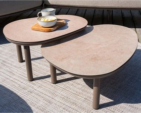 4 Seasons Monroe loungetafels Ø65xH32 cm en Ø80xH27 cm - terre