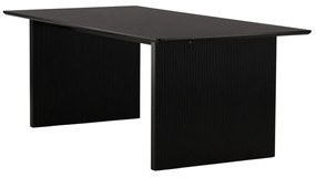 Eettafel Met Geribbelde Poten Zwart - 100 X 200cm.