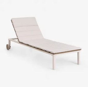 Set Van 2 Verstelbare Ligstoelen Van Acaciahout En Staal Sirka Gardenia Wit - Sklum