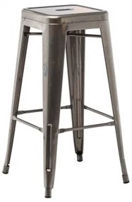 Stapelaar Hoge Kruk In Staal Lix Grijs – Chroom & ↑75 Cm - Sklum