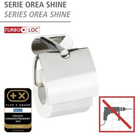 Wenko Orea turbo-loc toiletrolhouder met deksel RVS glans