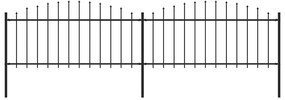 vidaXL Tuinhek met speren bovenkant (0,5-0,75)x3,4 m staal zwart