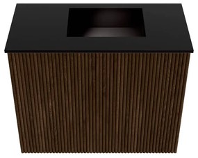Mondiaz Joya 50cm toiletmeubel walnut met wastafel faye rechts zonder kraangat urban
